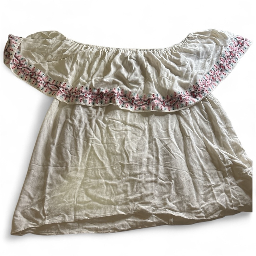 Torrid Cream Off-Shoulder Top